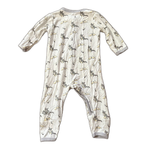 Kyte Baby Bamboo Snap Footie Sleeper White Nocturnal Animal Print Size Newborn - Picture 3 of 5